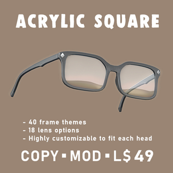 Second Life Marketplace - Glasses - Acrylic Square